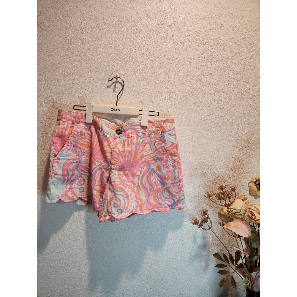 Lilly Pulitzer Cotton Shorts Women Size 8 Multicolor Paisley Preppy